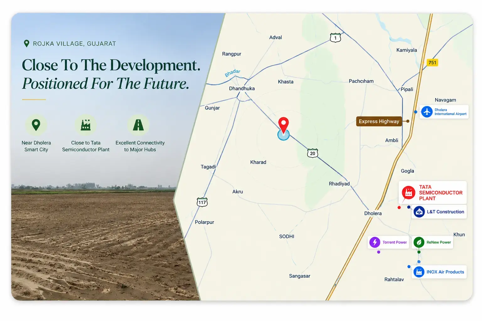 Area view of the wider Dholera region
